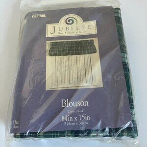 Vintage Jubilee Blouson Valance - Dark Plaid - 84" x 15" - New in Package.